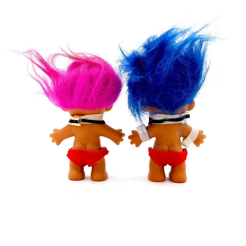 Vintage Russ Chippendale Troll Pair – 1990s Dancer Troll Dolls‎ Set Bowtie